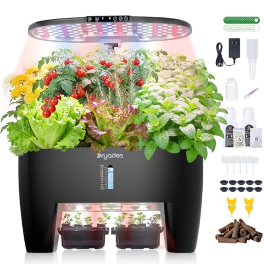 Smart Pod Garden - 수경재배 시스템 키트 16포드 (가정/사무실/학교용), 블랙