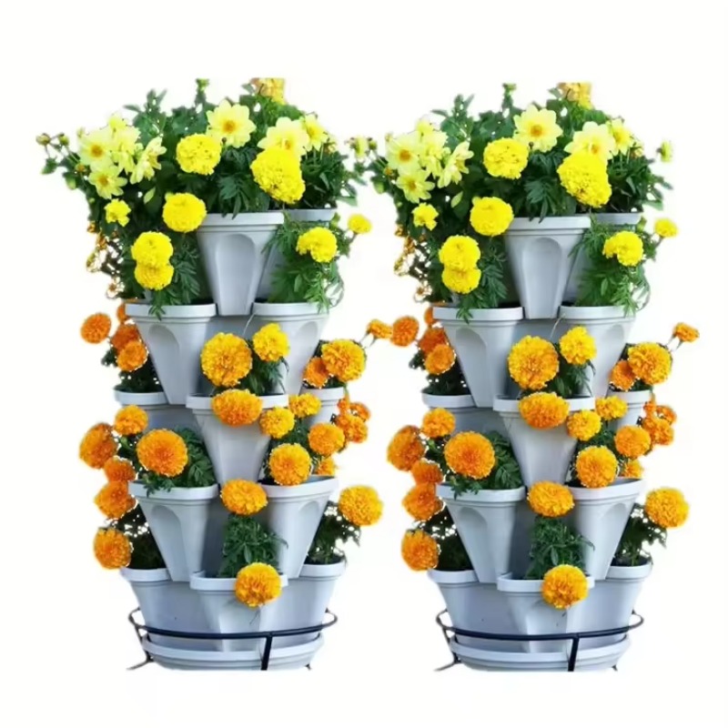 Vertical Planter Tower - 5단 자가 급수형 적층식 딸기 화분,
