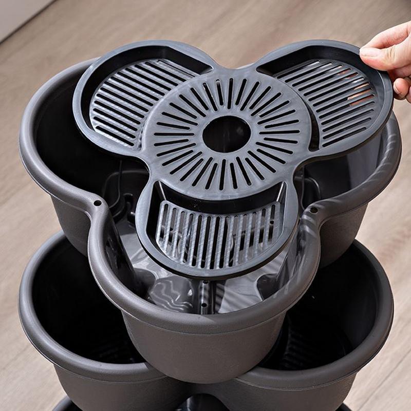 Vertical Planter Tower - 4 개/대 이동식 캐스터와 쌓을 수있는