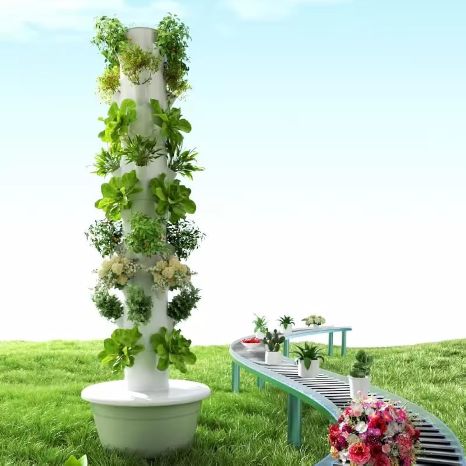 Vertical Planter Tower - 수직 수경 재배 타워 에어로포닉 타워