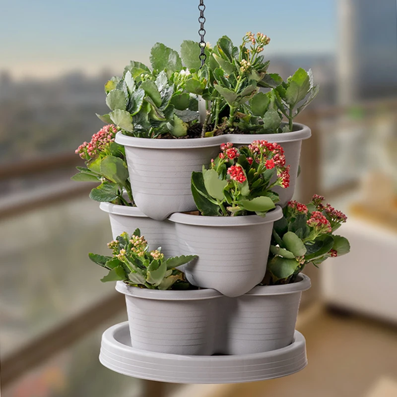 쌓을 수 있는 정원 딸기 화분 플라스틱 화분 5단 정원 - Vertical Planter Tower 리뷰 및 가격