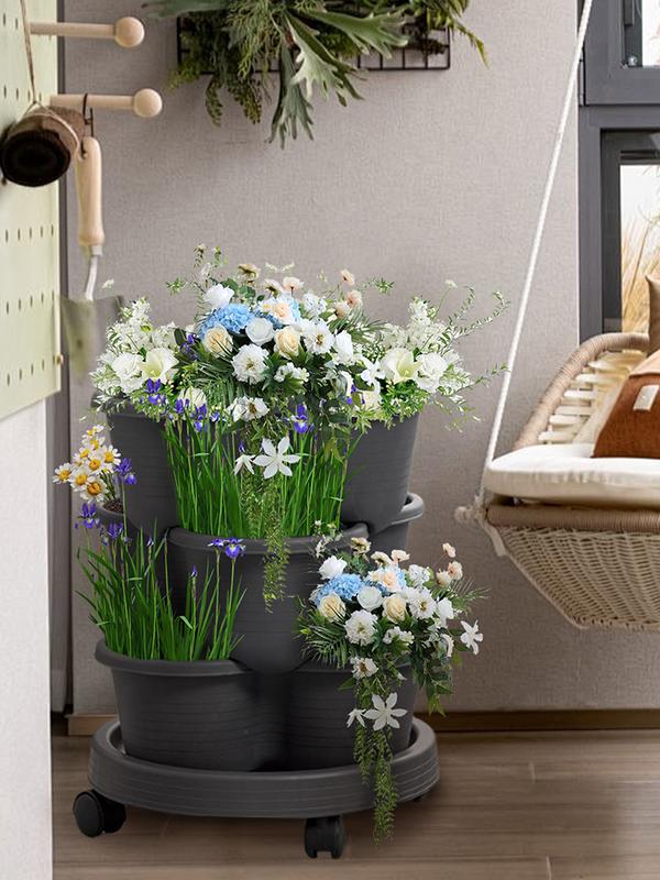 딸기 화분 타워 3 계층 수직 타워 쌓을 수있는 냄비  - Vertical Planter Tower 리뷰 및 가격