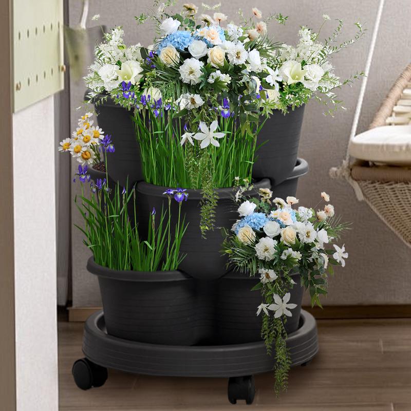 딸기 화분 타워 3 계층 수직 타워 쌓을 수있는 냄비  - Vertical Planter Tower 리뷰 및 가격