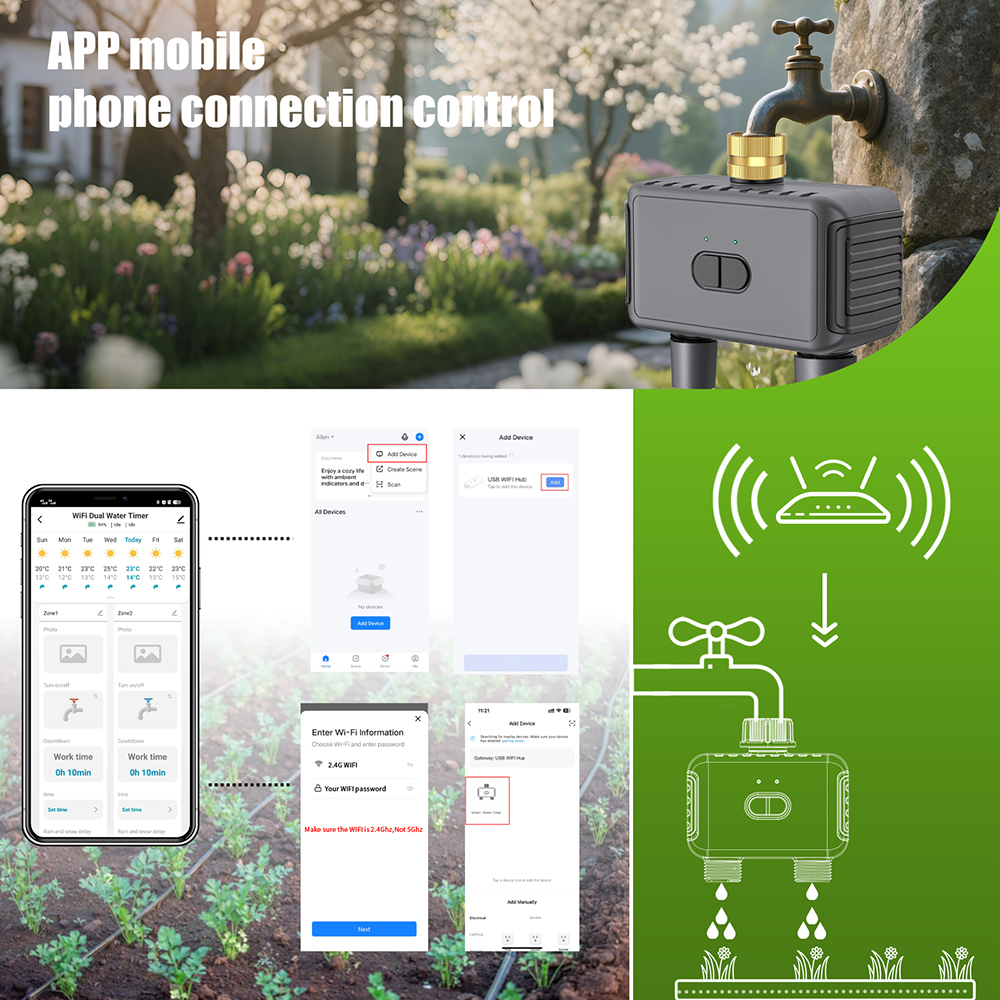 Tuya WiFi 워터 타이머 스마트 2 콘센트 스프링 - Smart Garden Refill 리뷰 및 가격