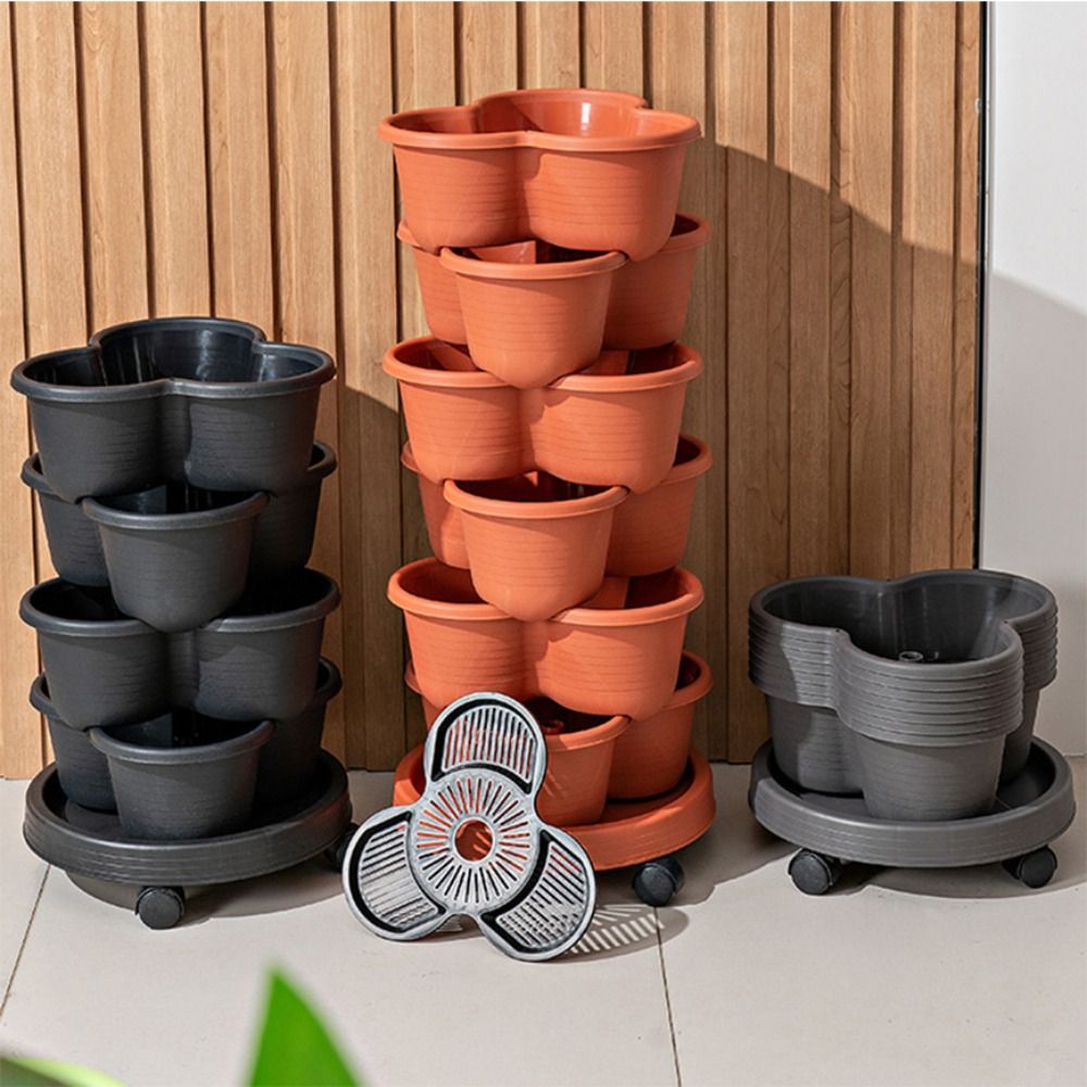 새로운 수직 타워형 쌓을 수 있는 플라스틱 화분, 이동 - Vertical Planter Tower 리뷰 및 가격