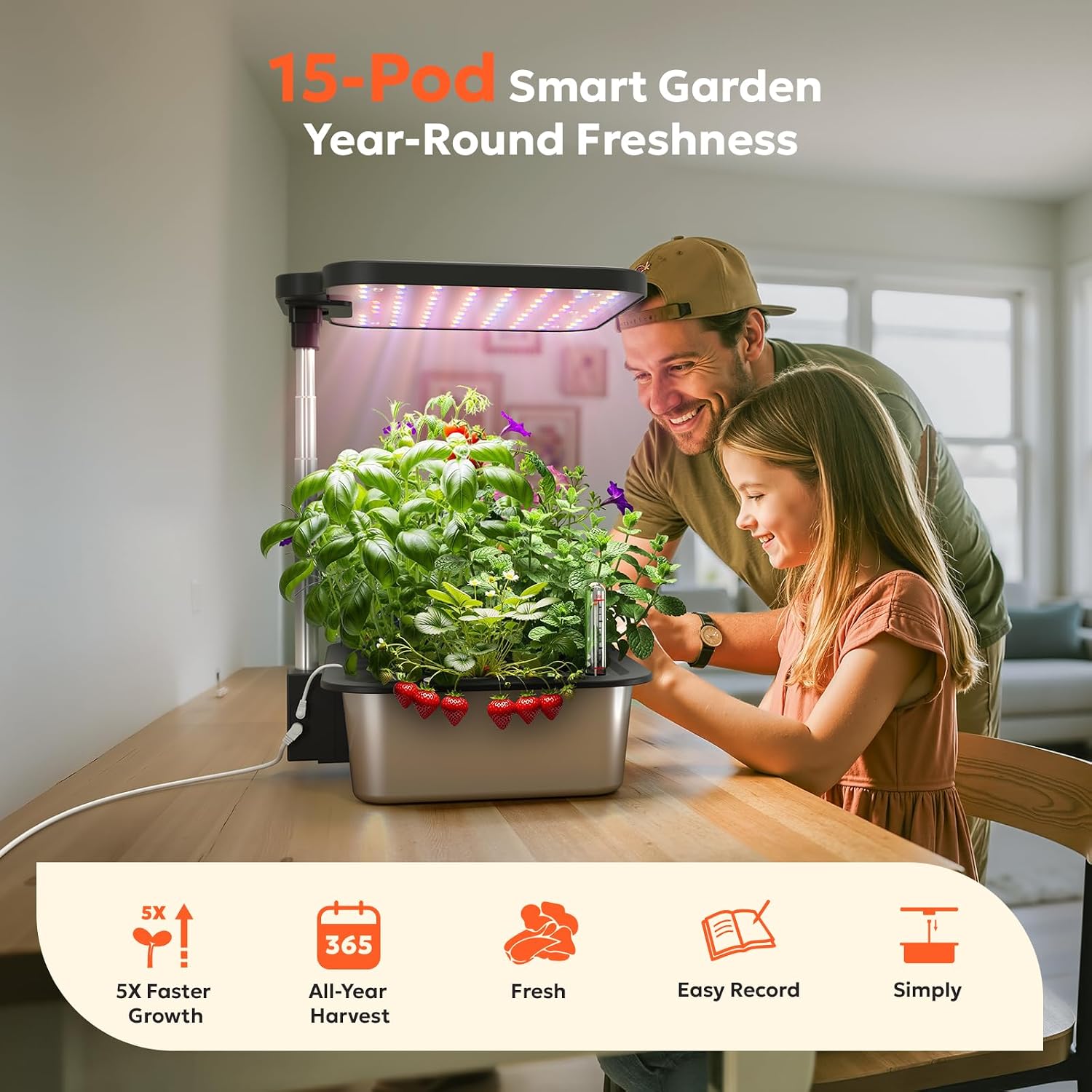 스마트 수경재배 시스템 15포드 실내 허브 가든 36W - Smart Pod Garden 리뷰 및 가격