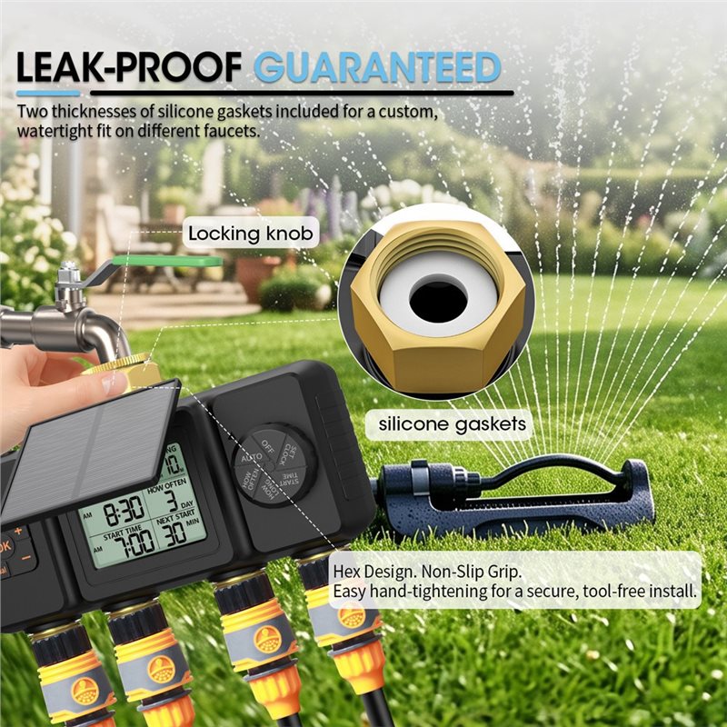 AB42-태양광 관수 타이머 자동 관수 시스템 4존 스 - Smart Garden Tap Timer 리뷰 및 가격