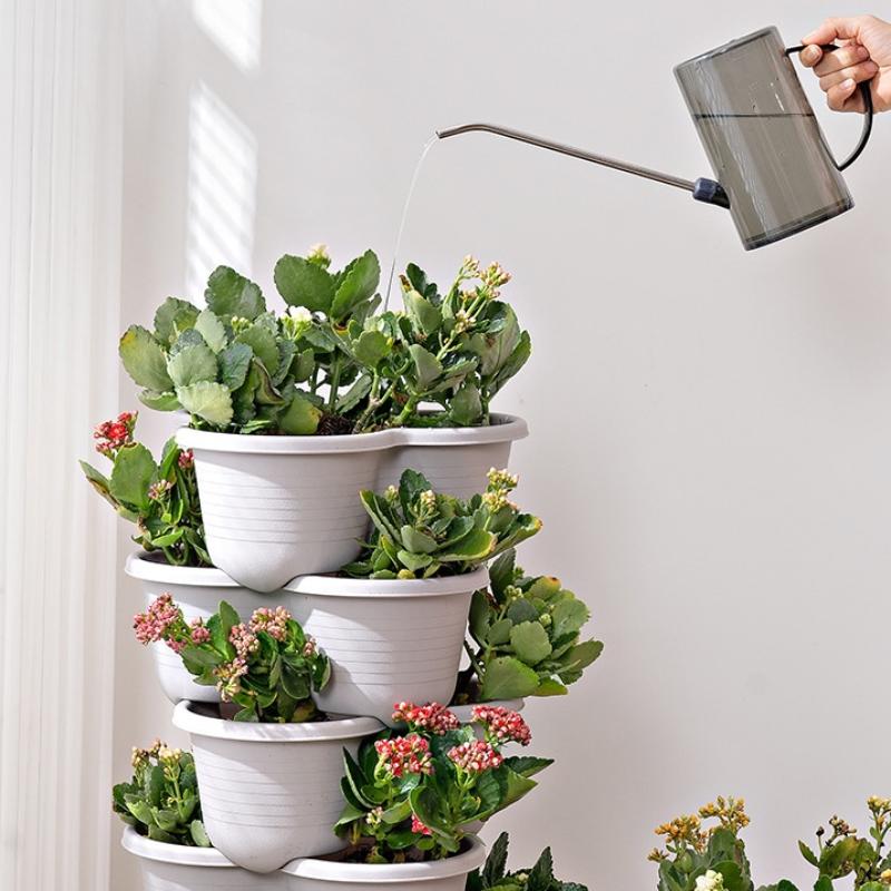 쌓을 수 있는 다층 수직 화분 타워 플라스틱 화분, 창 - Vertical Planter Tower 리뷰 및 가격