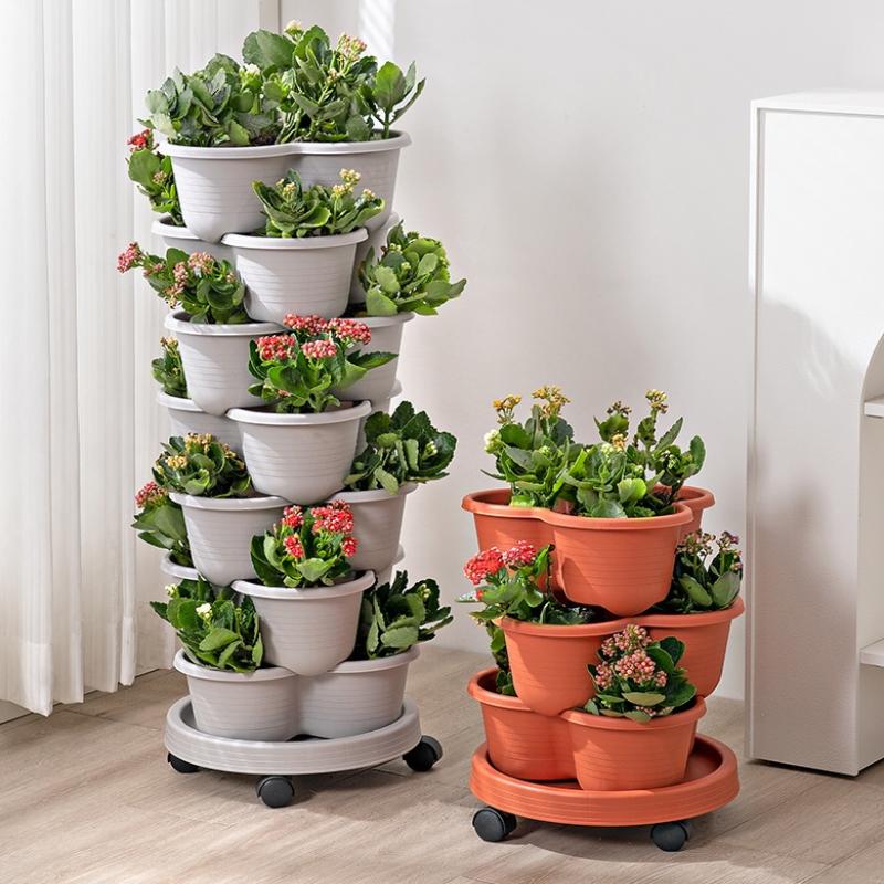 새로운 수직 타워형 쌓을 수 있는 플라스틱 다층 정원  - Vertical Planter Tower 리뷰 및 가격