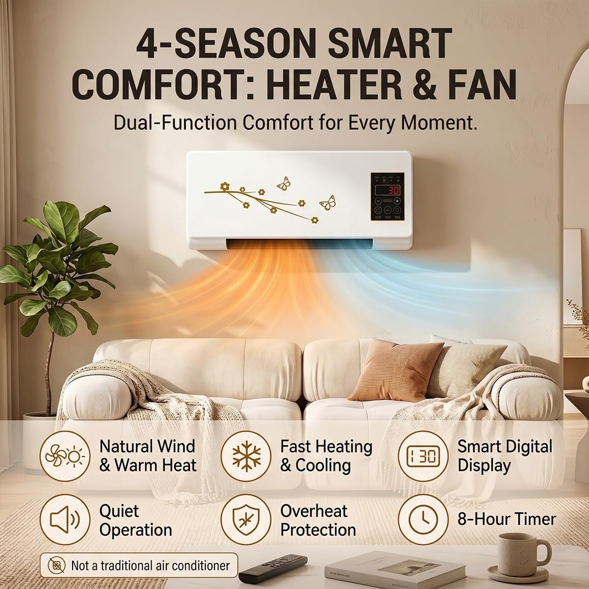 휴대용 벽걸이형 에어컨 팬, 2 in 1 무덕트 미니  - Smart Garden Offices 리뷰 및 가격