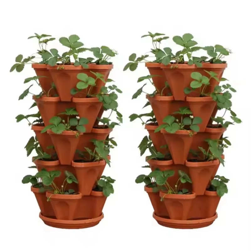 5단 자가 급수형 적층식 딸기 화분, 플라스틱 적층형  - Vertical Planter Tower 리뷰 및 가격