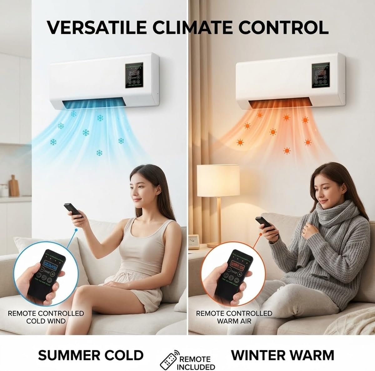 벽걸이형 에어컨 팬, 2-in-1 히터 및 냉각기 콤보 - Smart Garden Offices 리뷰 및 가격