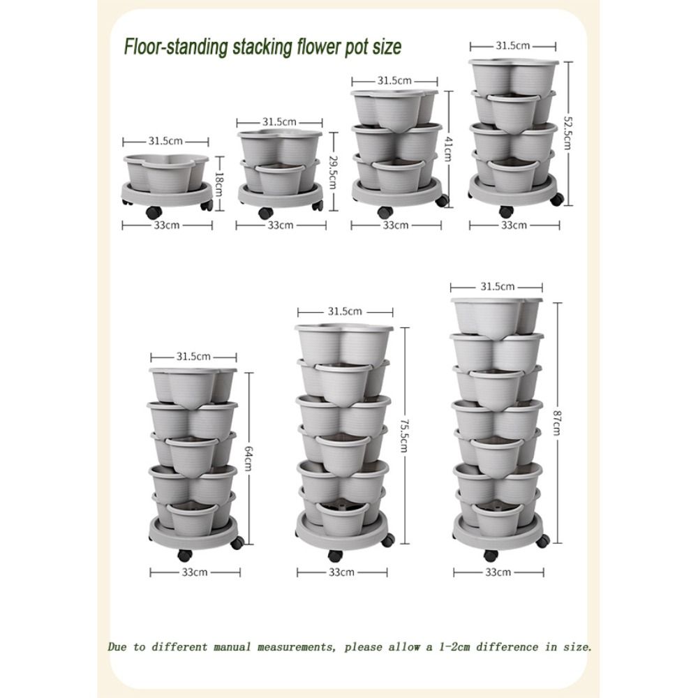 이동식 바퀴가 달린 다층형 수직 타워 화분, 플라스틱  - Vertical Planter Tower 리뷰 및 가격
