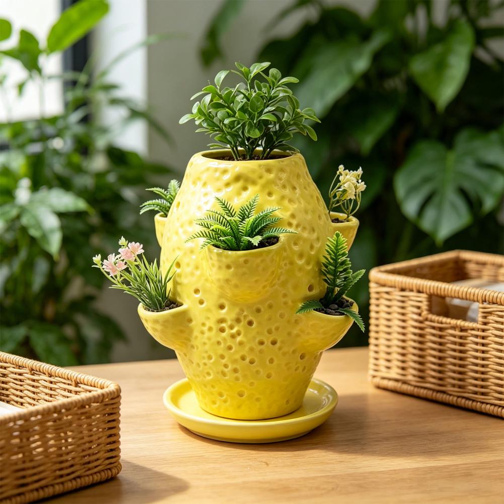 엠보싱 처리된 장식용 석기 화분 다육식물 타워 화분 석 - Vertical Planter Tower 리뷰 및 가격