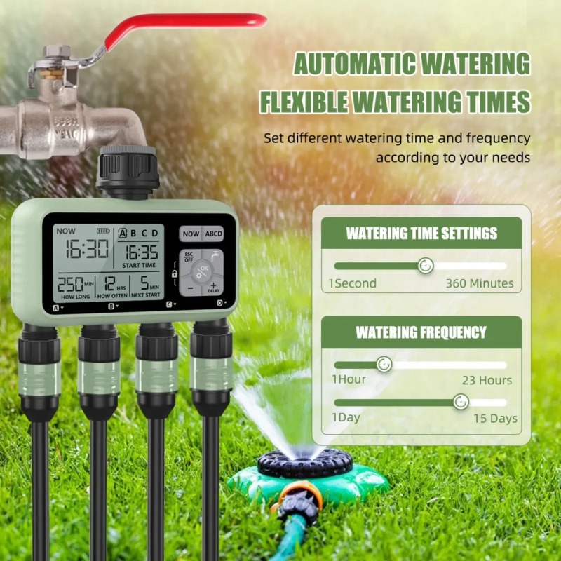 디지털 정원 급수 타이머 4구 독립 제어 자동 스프링클 - Smart Garden Technology 리뷰 및 가격