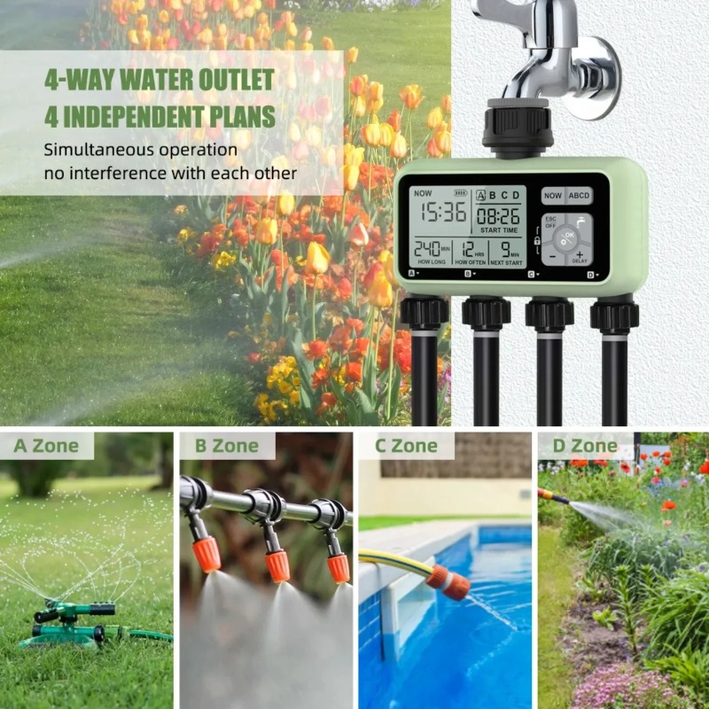디지털 정원 급수 타이머 4구 독립 제어 자동 스프링클 - Smart Garden Technology 리뷰 및 가격