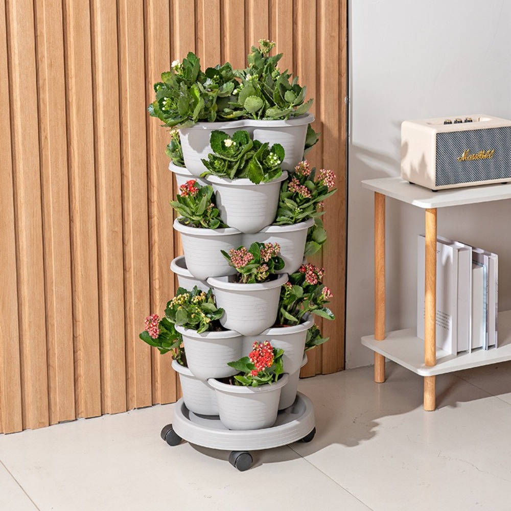 수직 타워형 적층 화분, 이동식 바퀴가 달린 다층 플라 - Vertical Planter Tower 리뷰 및 가격